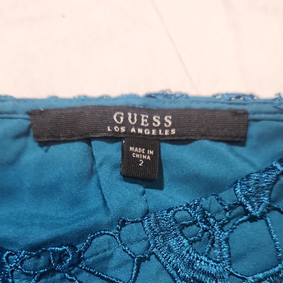 Guess Blue Floral Lace Pencil Skirt - Picture 5 of 5
